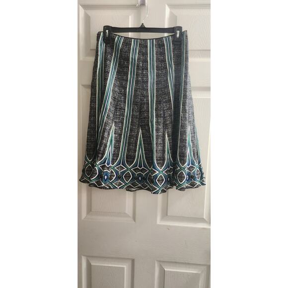 Beautiful Tahari Linnen And Cotton A Line Midi Skirt Sz 8 - Picture 1 of 8